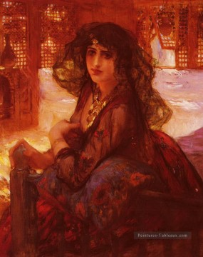 Harem Girl Frederick Arthur Bridgman Peinture à l'huile